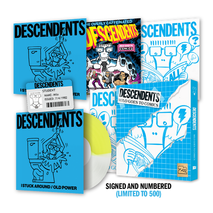 DESCENDENTS: Milo Goes To Comics - Graphic Novel + 7" (Yellow & White) Vinyl Bundle (Signed Platinum Edition)